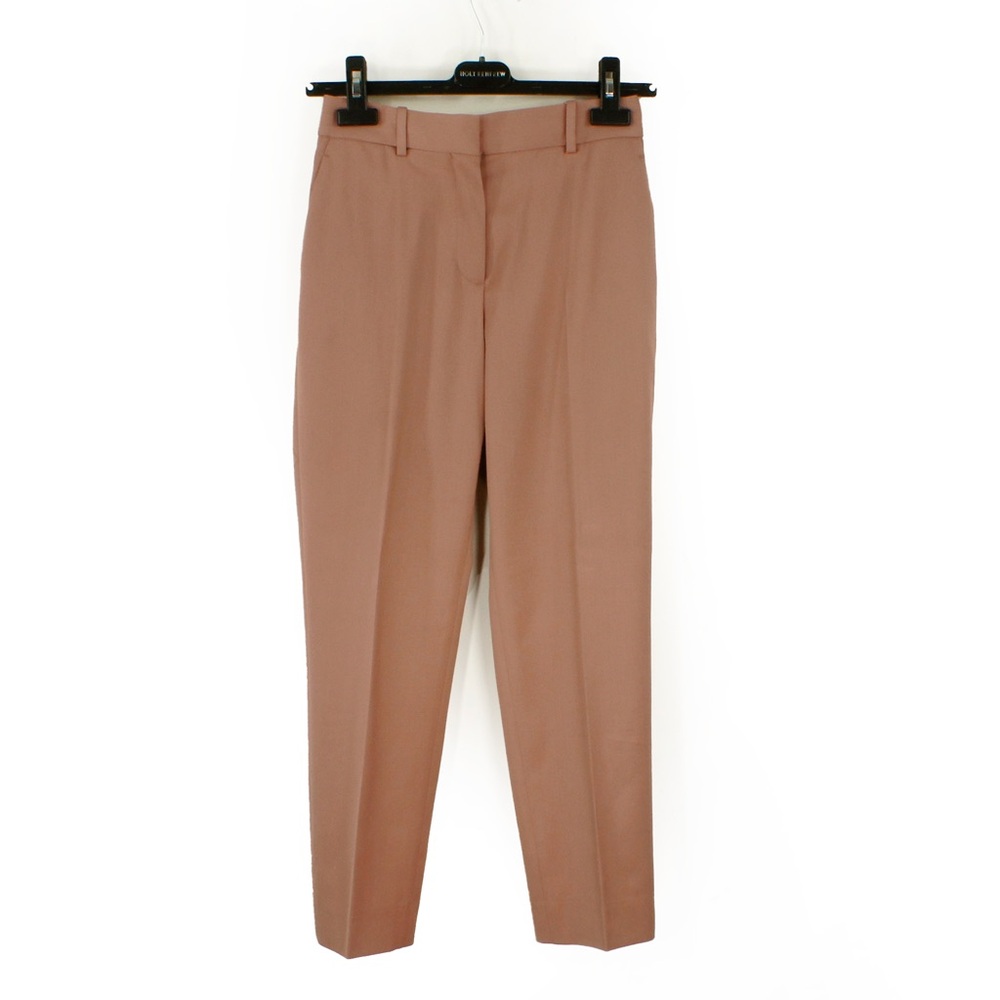 Reiss Harper Wool Blend Dusty Pink Straight Leg Trouser Pants